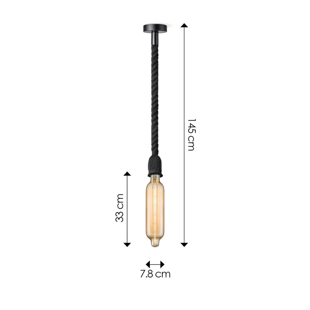 Home Sweet Home hanglamp zwart Leonardo Tube G125 dimbaar E27 amber