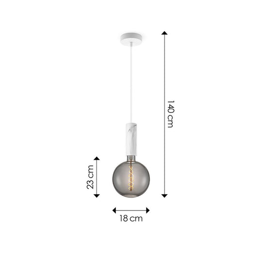 Home Sweet Home hanglamp Marmer Saga - G180 - dimbaar E27 rook