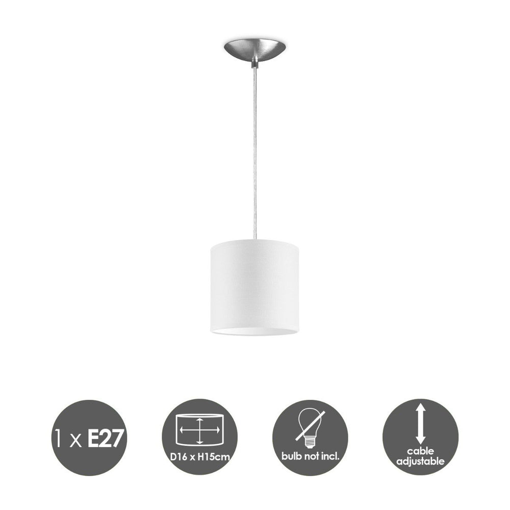 Home Sweet Home hanglamp Bling met lampenkap, E27, wit, 16cm