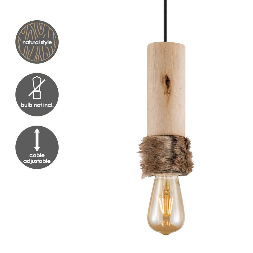 Home Sweet Home Hanglamp Furdy - hout - 10x10x130cm