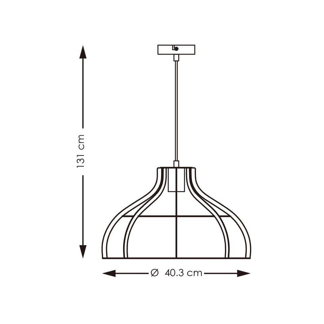 Home Sweet Home Hanglamp Blank - Zwart - 40x40x131cm