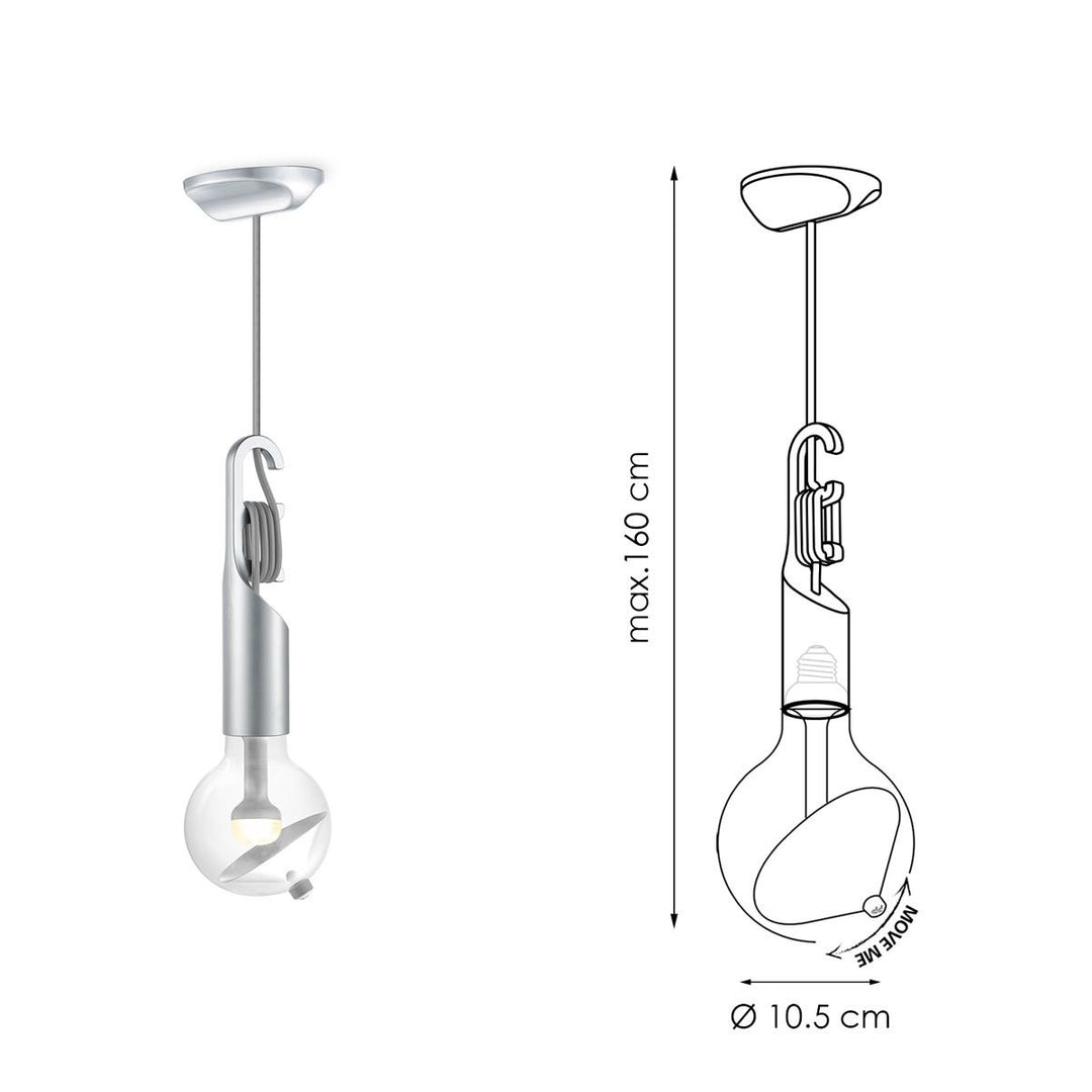 Home Sweet Home Hanglamp Move Me - Twist Cone 5,5W 2700K grijs-wit