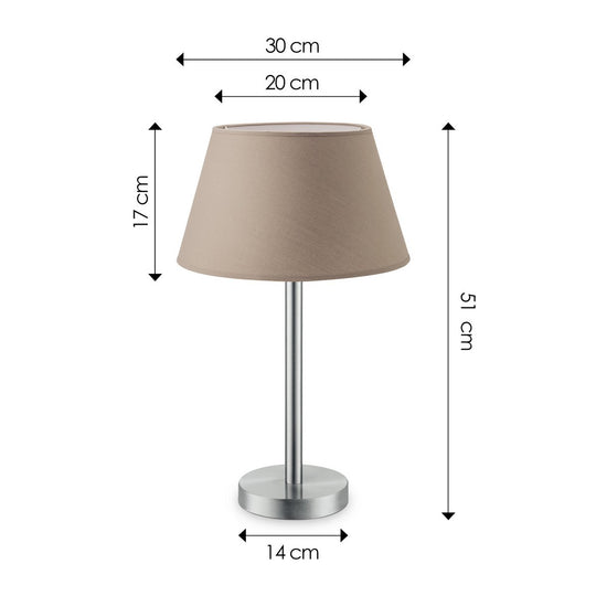 Home Sweet Home Tafellamp Largo - E27 Taupe Tafellamp afmetingen 30cm