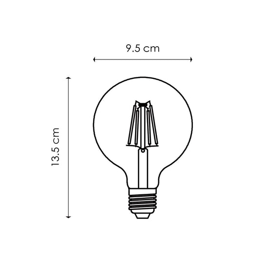 Home Sweet Home dimbare LED Globe Deco E27 G95 4W 340Lm 2700K Goud